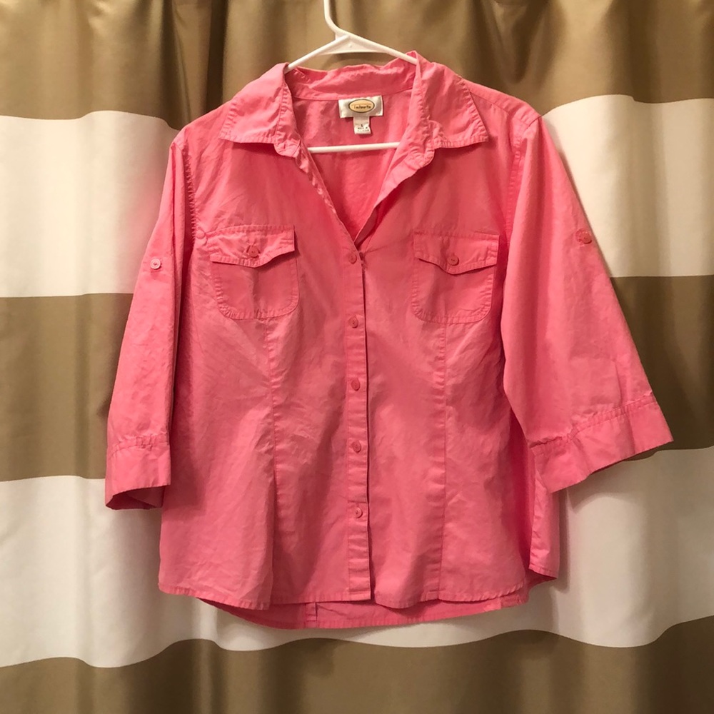 Talbots Hot Pink Button-Up